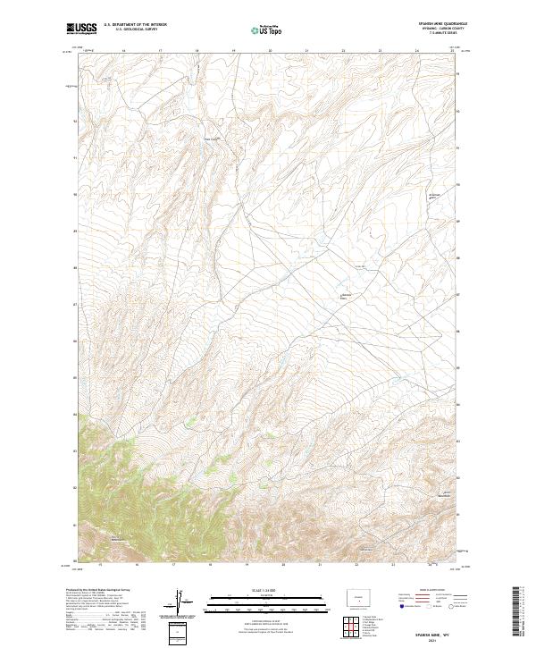 Spanish Mine, WY — USGS 7.5-minute topo (2021)
