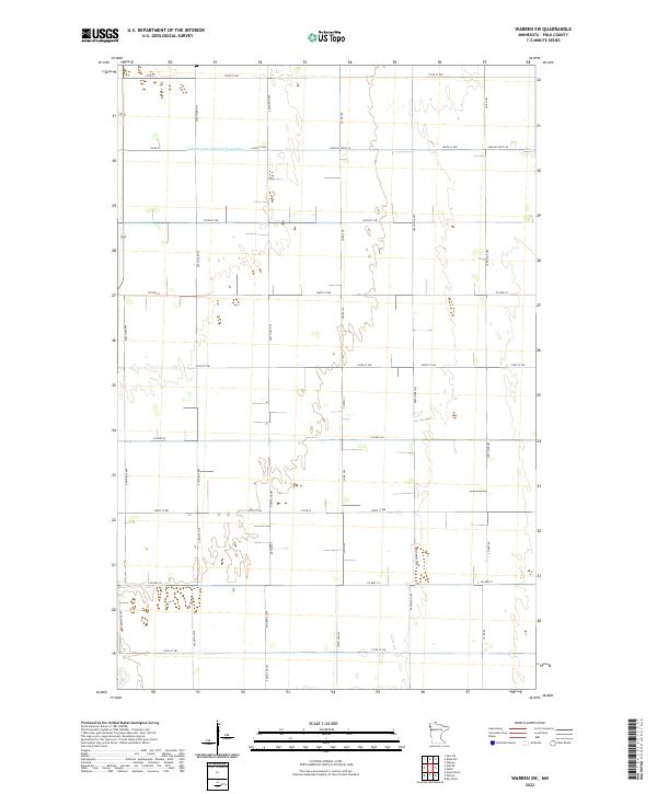 Warren SW, MN — USGS 7.5-minute topo (2022)