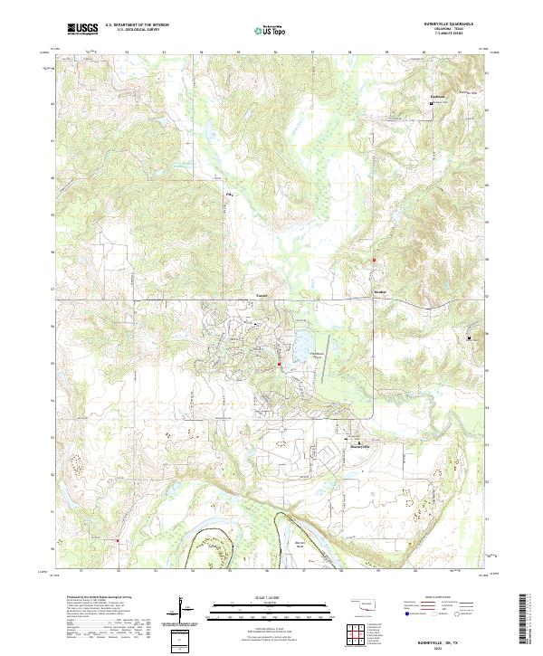 Burneyville, OK-TX — USGS 7.5-minute topo (2022)