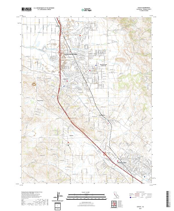 Cotati, CA — USGS 7.5-minute topo (2021)