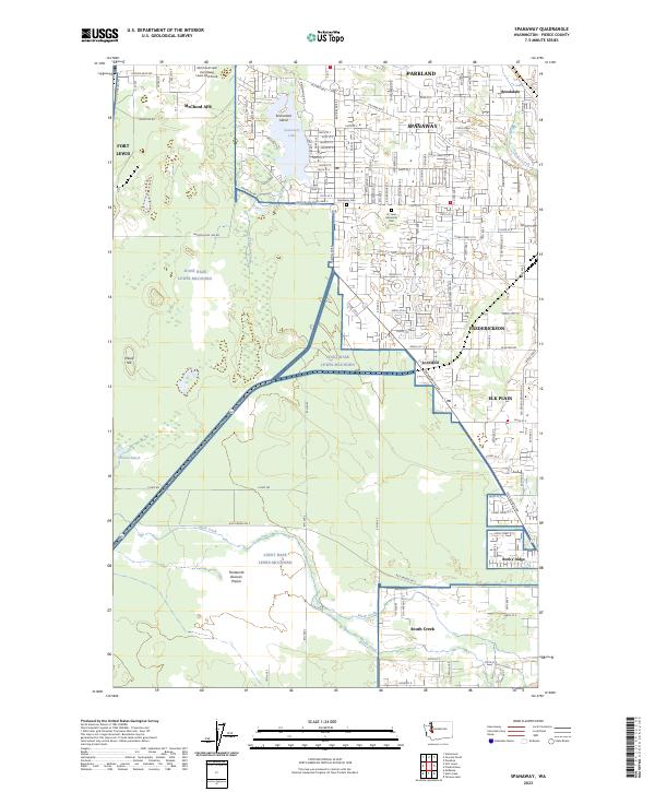 Spanaway, WA — USGS 7.5-minute topo (2023)