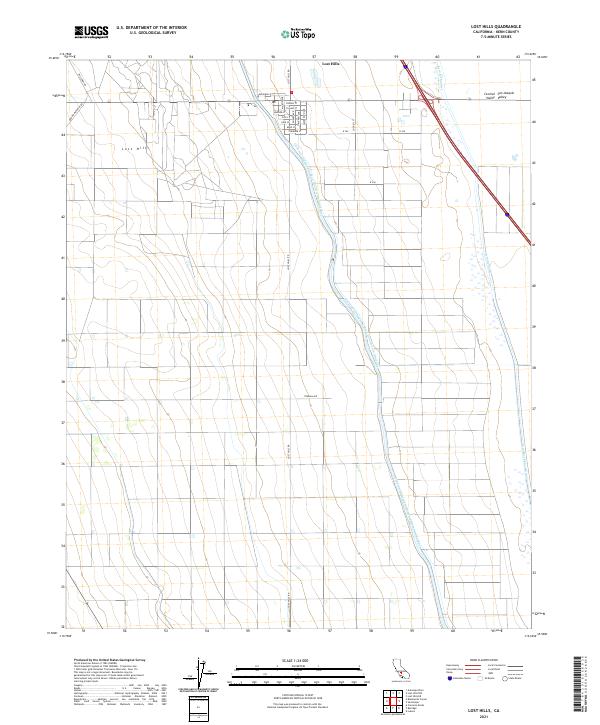 Lost Hills, CA — USGS 7.5-minute topo (2021)