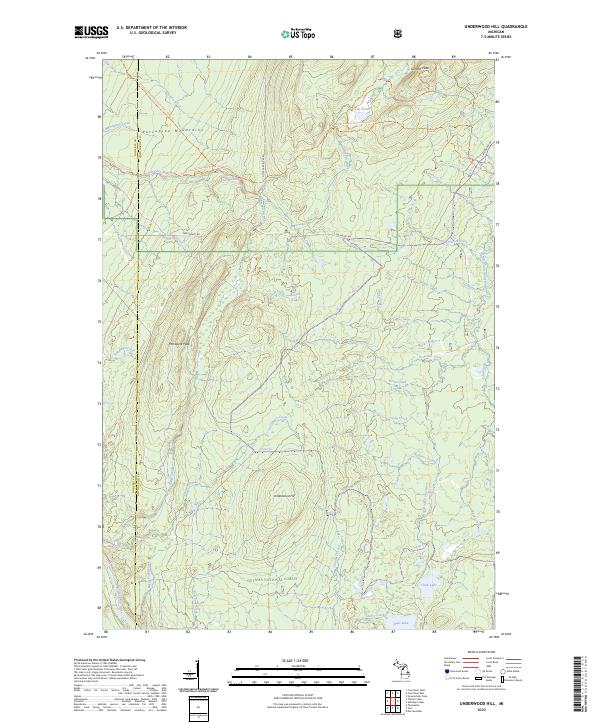 Underwood Hill, MI — USGS 7.5-minute topo (2023)