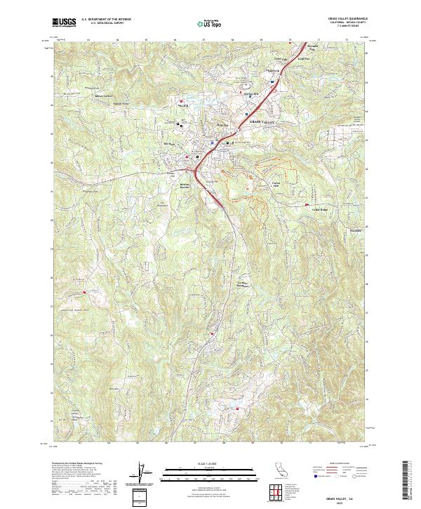 Grass Valley, CA — USGS 7.5-minute topo (2022)