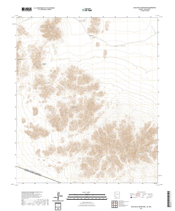 Agua Dulce Mountains, AZ,SON, US — USGS 7.5-minute topo (2021)