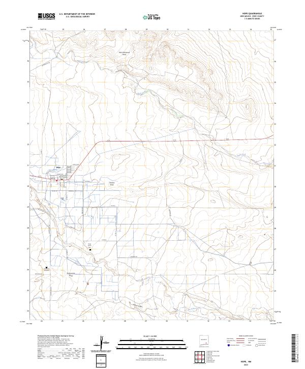 Hope, NM — USGS 7.5-minute topo (2023)