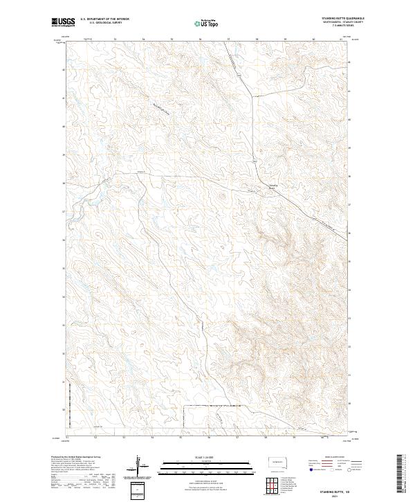 Standing Butte, SD — USGS 7.5-minute topo (2021)