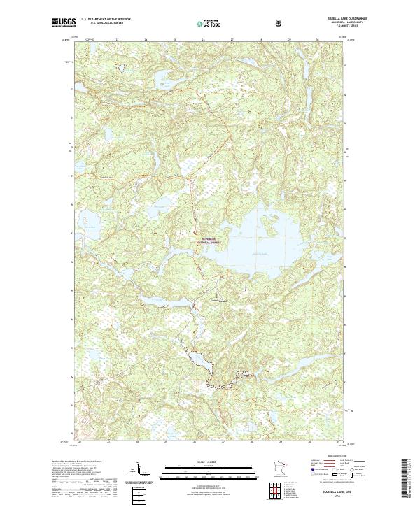 Isabella Lake, MN — USGS 7.5-minute topo (2022)