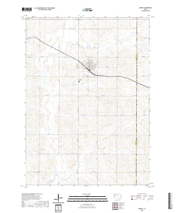 Aurelia, IA — USGS 7.5-minute topo (2022)
