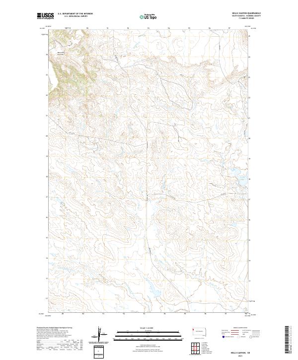 Hells Canyon, SD — USGS 7.5-minute topo (2021)