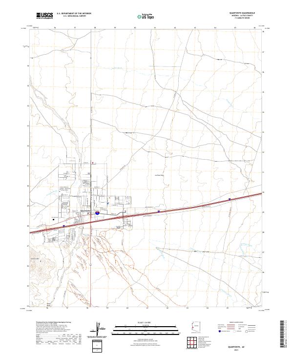 Quartzsite, AZ — USGS 7.5-minute topo (2021)