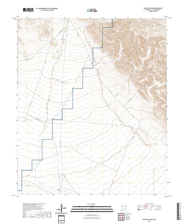 Sixteen Canyon, NM — USGS 7.5-minute topo (2023)