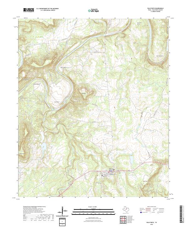 Palo Pinto, TX — USGS 7.5-minute topo (2022)