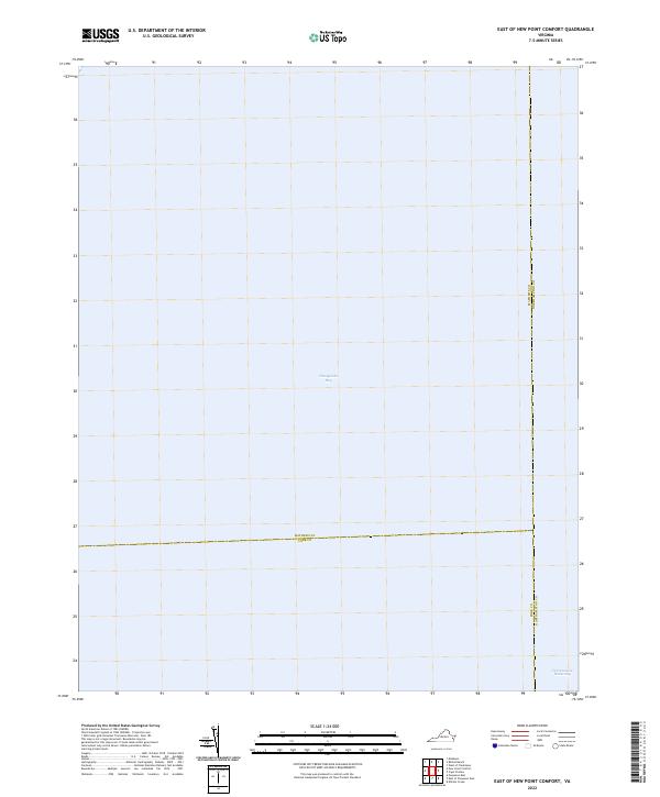 East of New Point Comfort, VA — USGS 7.5-minute topo (2022)