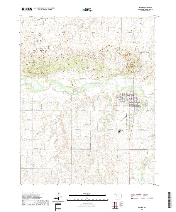 Beaver, OK — USGS 7.5-minute topo (2022)
