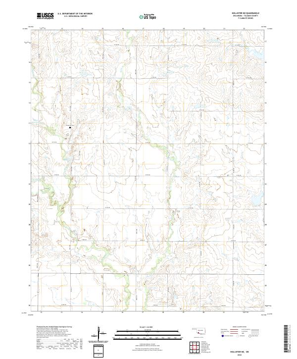 Hollister NE, OK — USGS 7.5-minute topo (2022)