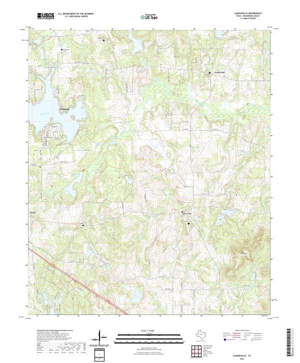 Leagueville, TX — USGS 7.5-minute topo (2022)