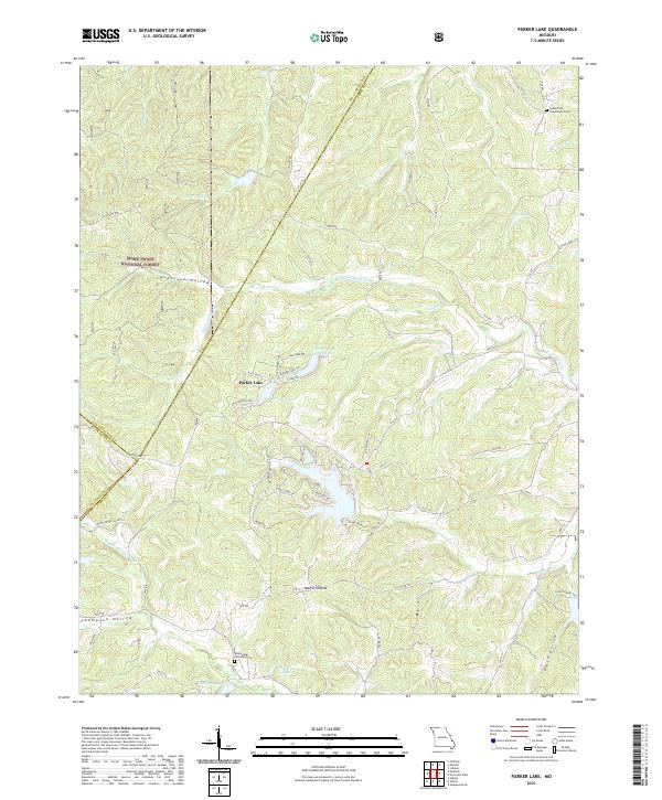Parker Lake, MO — USGS 7.5-minute topo (2021)
