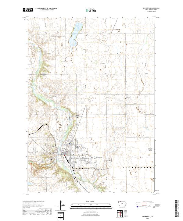 Estherville, IA — USGS 7.5-minute topo (2022)
