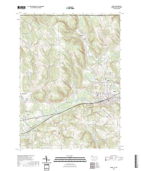 Corry, PA-NY — USGS 7.5-minute topo (2023)