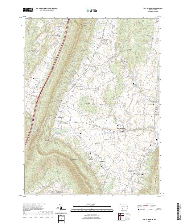 New Enterprise, PA — USGS 7.5-minute topo (2023)
