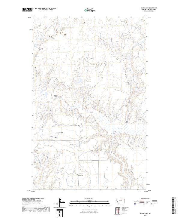 Martin Lake, MT — USGS 7.5-minute topo (2024)