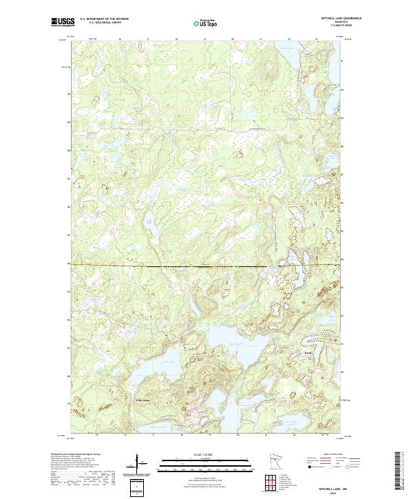 Mitchell Lake, MN — USGS 7.5-minute topo (2022)