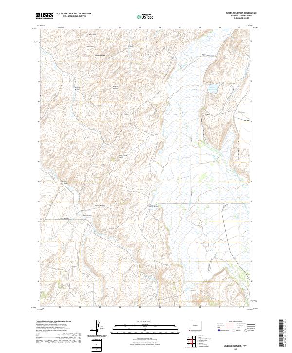 Myers Reservoir, WY — USGS 7.5-minute topo (2021)