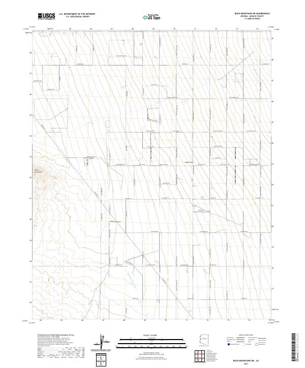 Buck Mountains NE, AZ — USGS 7.5-minute topo (2021)