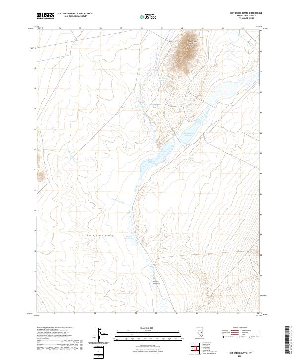 Hot Creek Butte, NV — USGS 7.5-minute topo (2021)