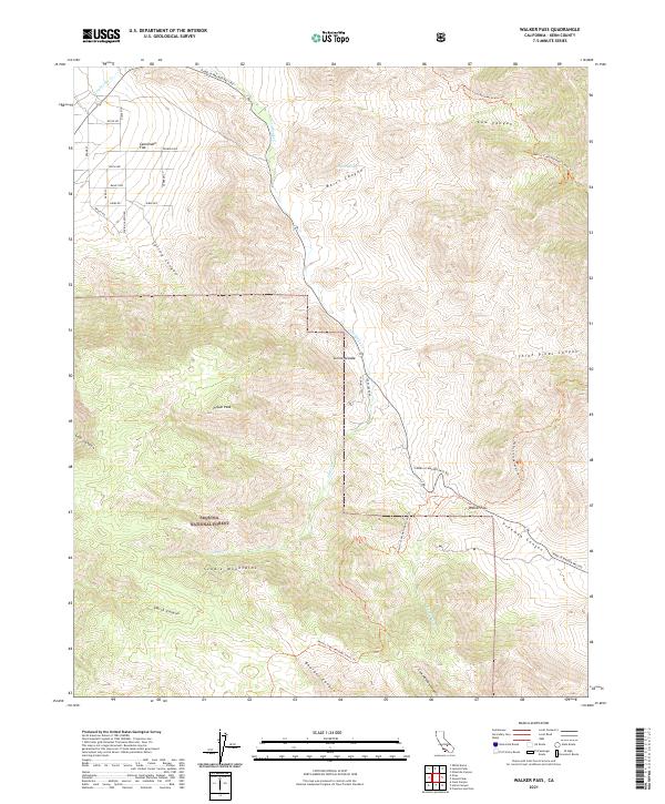 Walker Pass, CA — USGS 7.5-minute topo (2021)