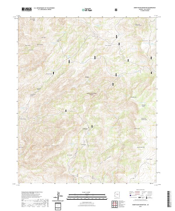 Sheep Basin Mountain, AZ — USGS 7.5-minute topo (2021)
