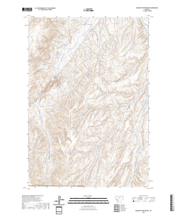 Belmont Park Ranch, MT — USGS 7.5-minute topo (2024)