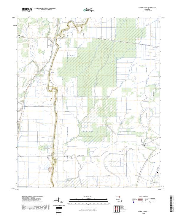 Baxter Bayou, LA — USGS 7.5-minute topo (2024)
