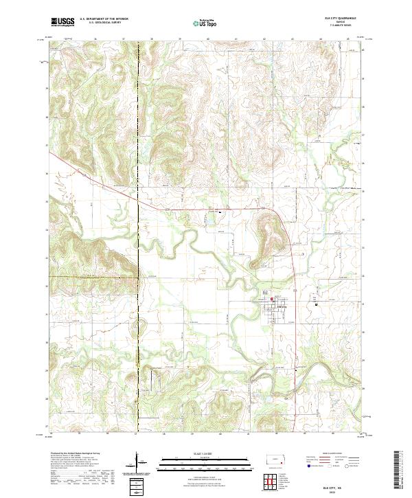 Elk City, KS — USGS 7.5-minute topo (2022)
