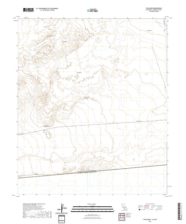 Yuha Basin, CA,BCN, US — USGS 7.5-minute topo (2021)
