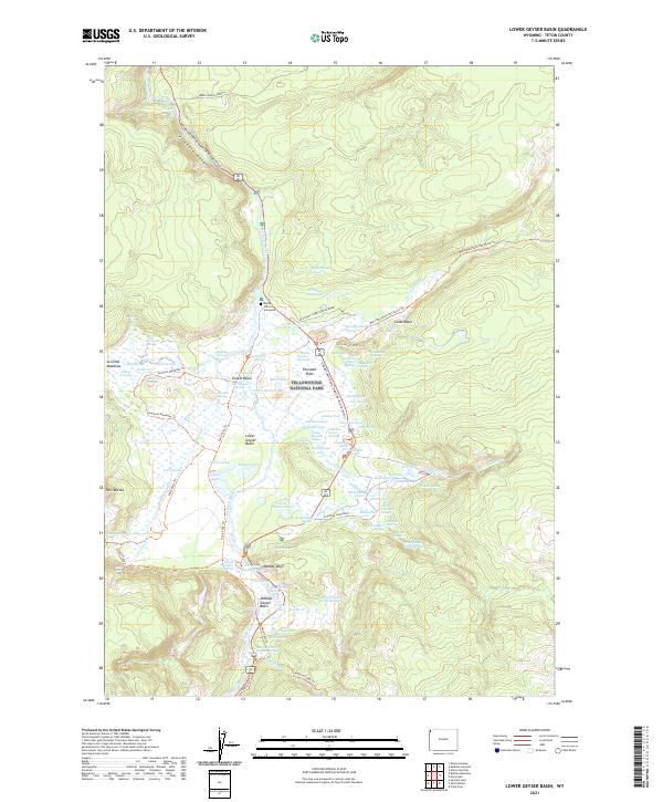 Lower Geyser Basin, WY — USGS 7.5-minute topo (2021)