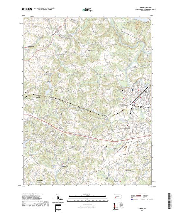Latrobe, PA — USGS 7.5-minute topo (2023)