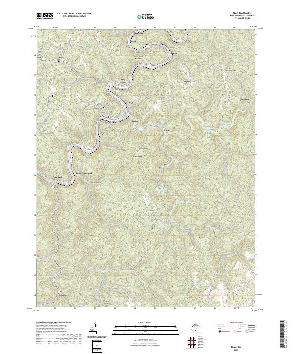 Clay, WV — USGS 7.5-minute topo (2023)