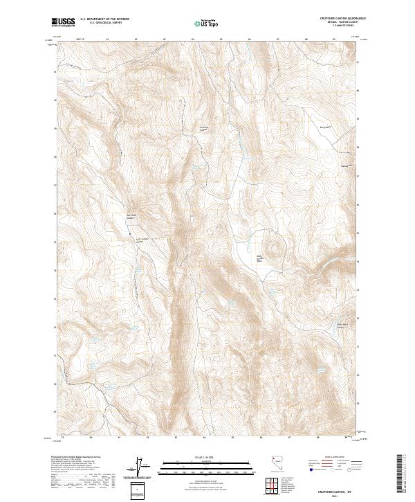 Crutcher Canyon, NV — USGS 7.5-minute topo (2021)