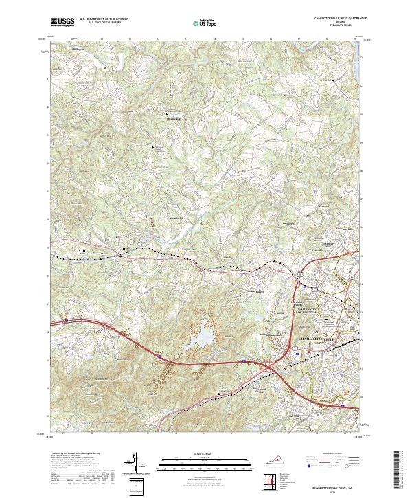 Charlottesville West, VA — USGS 7.5-minute topo (2022)