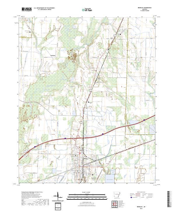 Brinkley, AR — USGS 7.5-minute topo (2024)