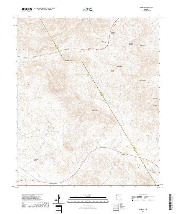 Ash Peak, AZ — USGS 7.5-minute topo (2021)