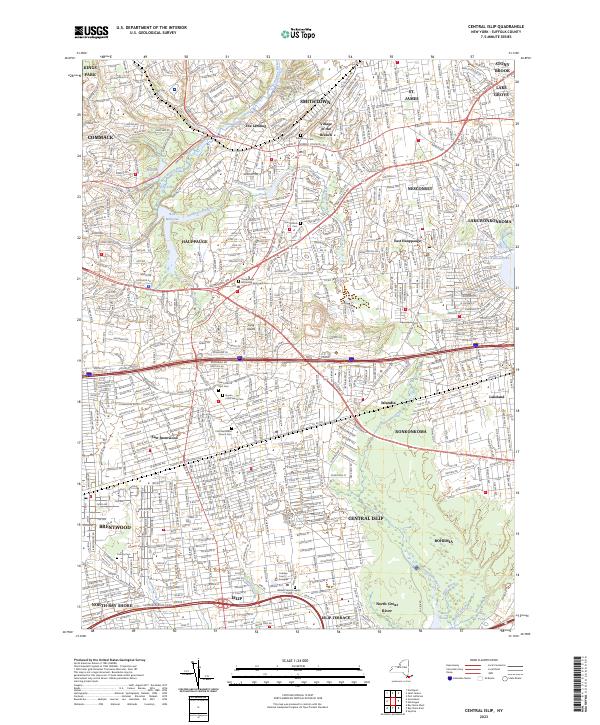 Central Islip, NY — USGS 7.5-minute topo (2023)