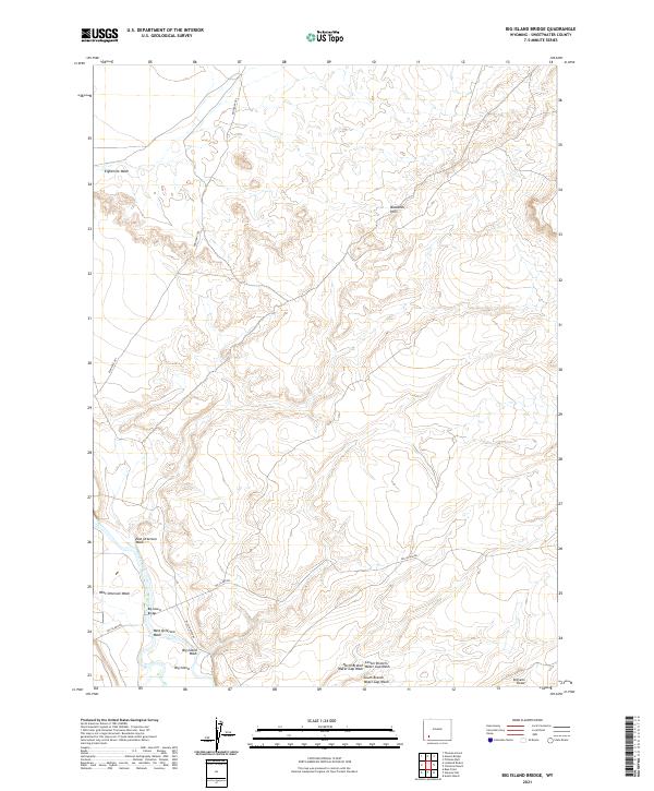 Big Island Bridge, WY — USGS 7.5-minute topo (2021)