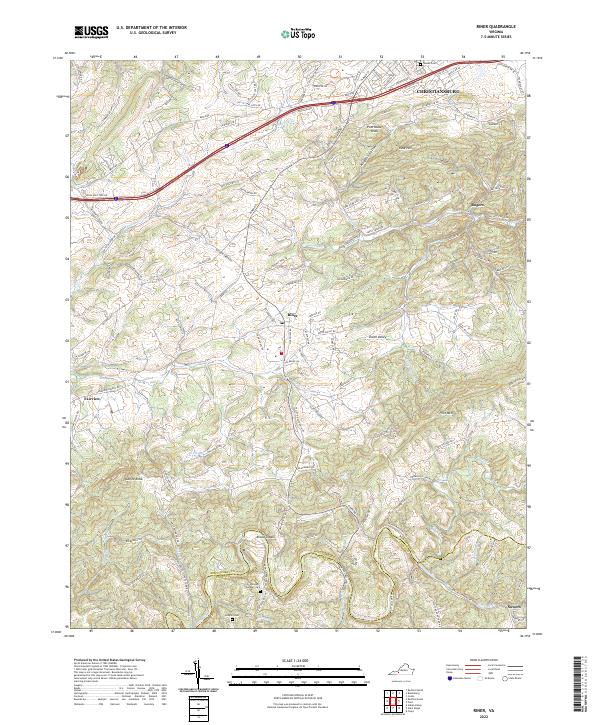 Riner, VA — USGS 7.5-minute topo (2022)