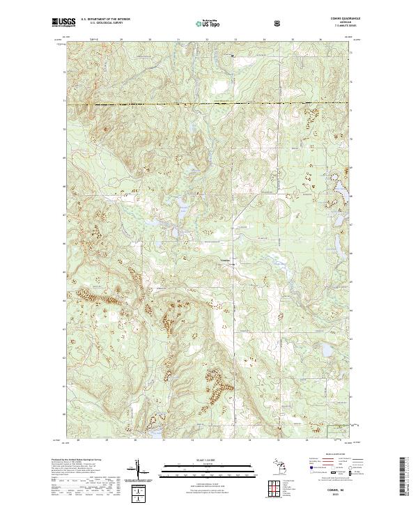 Comins, MI — USGS 7.5-minute topo (2023)