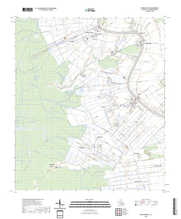 Napoleonville, LA — USGS 7.5-minute topo (2024)