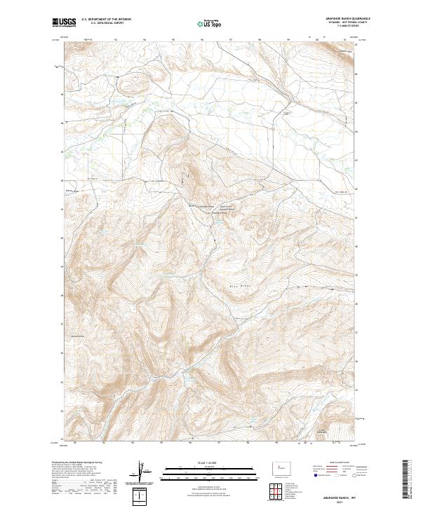 Arapahoe Ranch, WY — USGS 7.5-minute topo (2021)