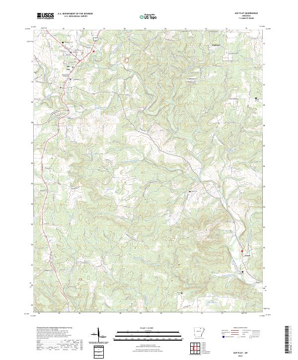 Ash Flat, AR — USGS 7.5-minute topo (2024)